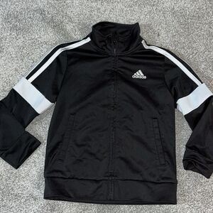 Adidas 3 Stripes boys kids Black White Zipper Track Suit  jacket 3T Basketball